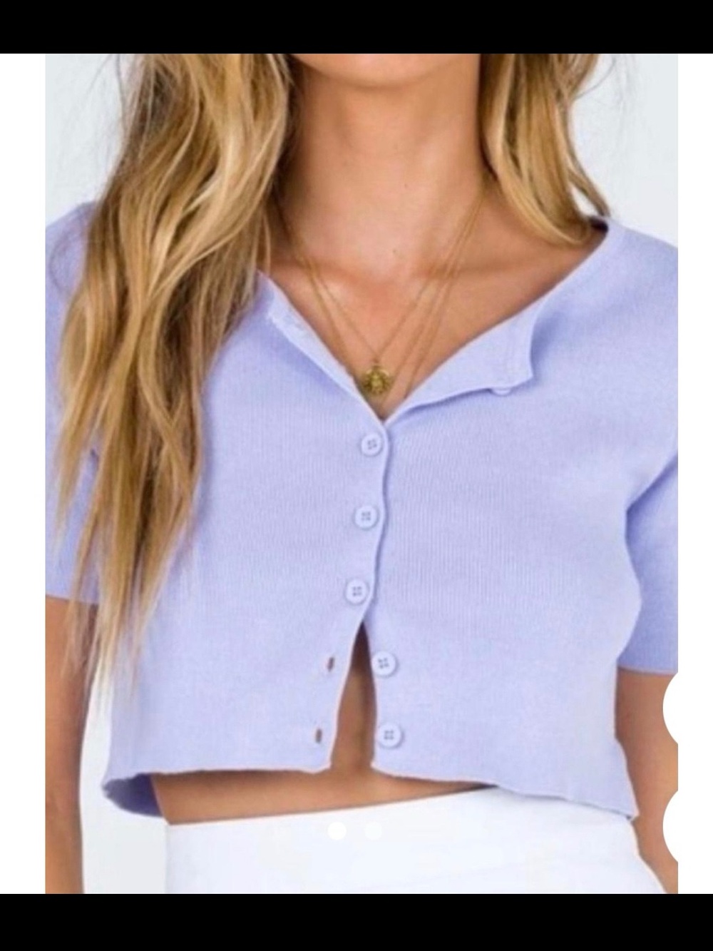 Princess Polly Lilac Button-Front Cropped Cardigan